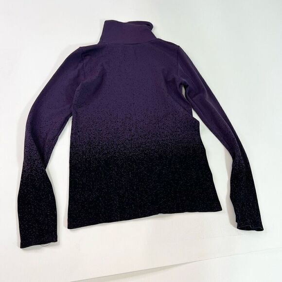 Athleta Top Womens Medium Purple Black Flurry Base Layer Ombre Turtleneck - Picture 6 of 9